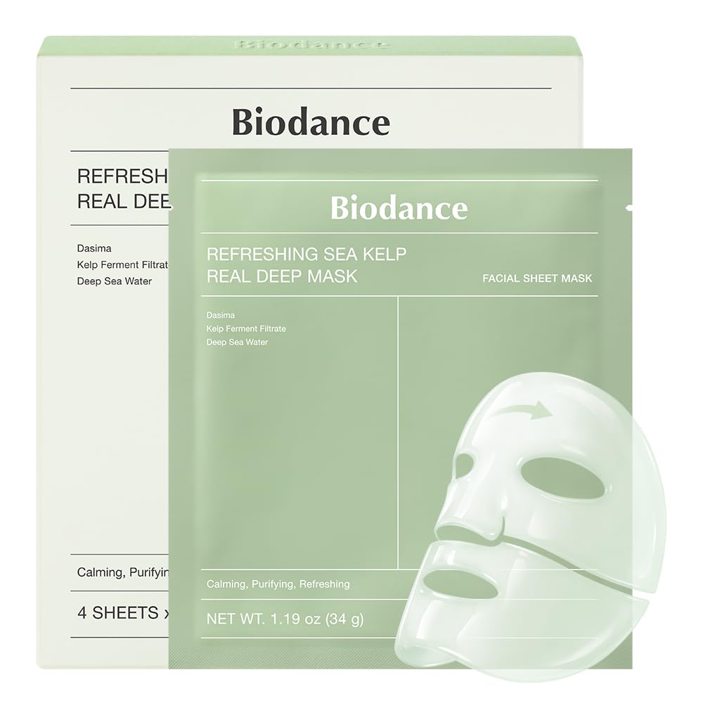 BIODANCE Bio-Collagen Real Deep Mask – Hydrogel Face Mask with Collagen, Overnight Hydrating Treatment, Pore Care & Elasticity, K-Beauty, 4 Masks
