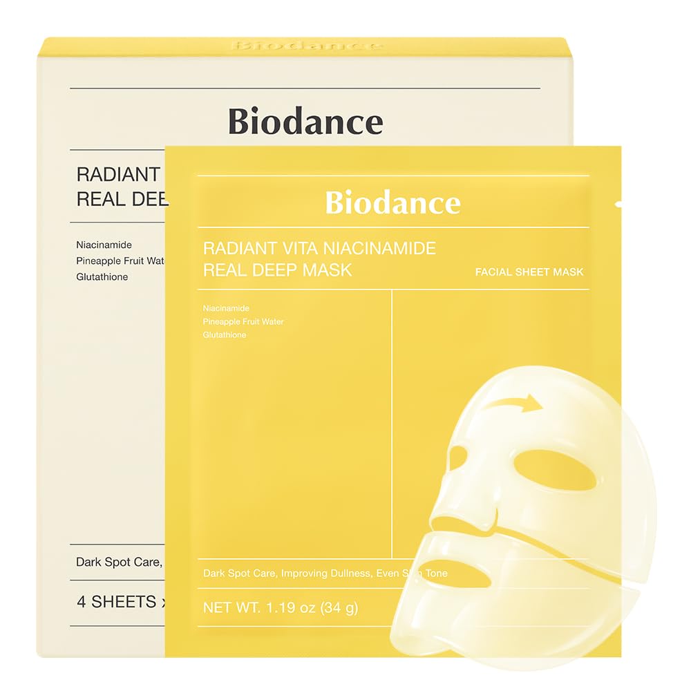 BIODANCE Bio-Collagen Real Deep Mask – Hydrogel Face Mask with Collagen, Overnight Hydrating Treatment, Pore Care & Elasticity, K-Beauty, 4 Masks
