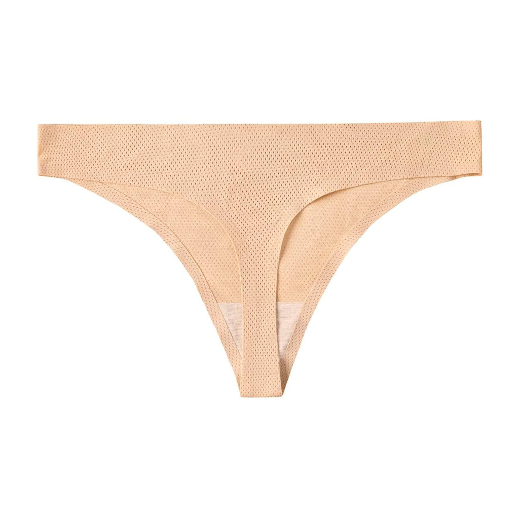 Voenxe Seamless Women Thong Underwear – 5 Pack | No-Show, Breathable Mesh Panties, Soft Low Rise Cut for Sports & Everyday Wear