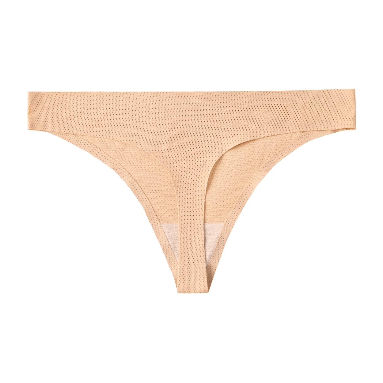 Voenxe Seamless Women Thong Underwear – 5 Pack | No-Show, Breathable Mesh Panties, Soft Low Rise Cut for Sports & Everyday Wear
