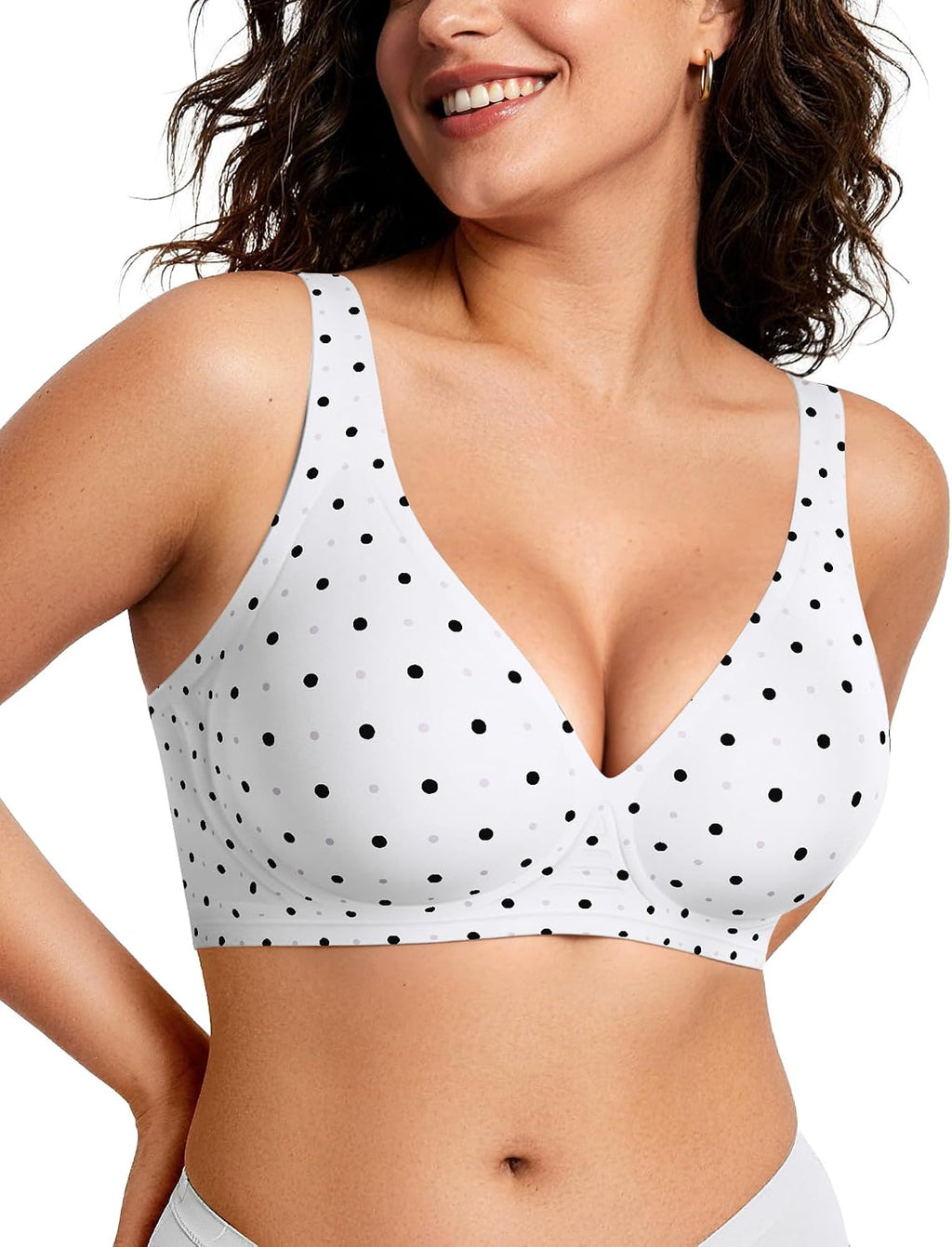OEAK Womens Jelly Bras Wireless Deep V Bralette Comfy Push Up Tshirt Bras | Comfortable,support and lift,no underwire,bralettes,plunge,full coverage,invisible,balconette,minimizer,no show,soft