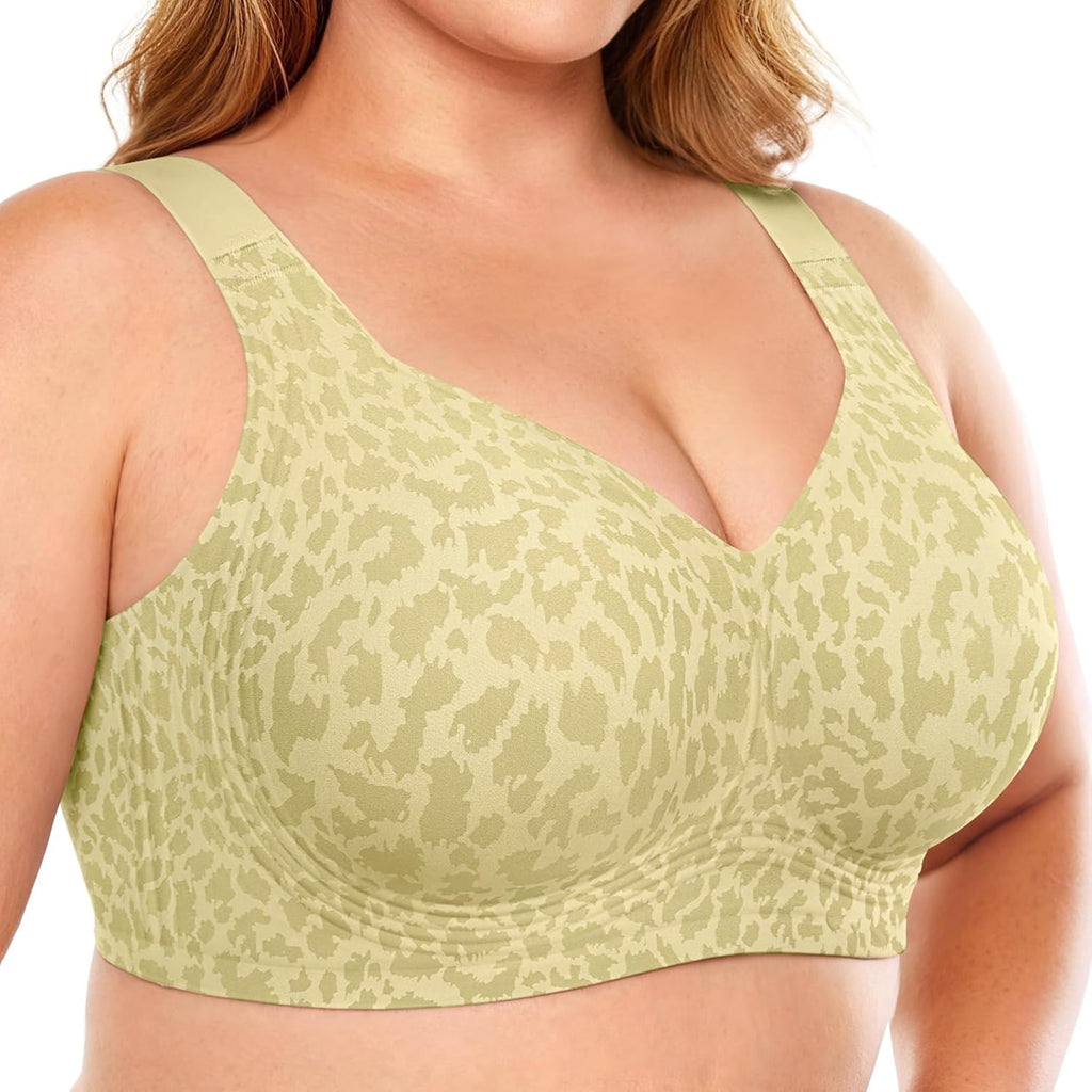 OEAK Womens Wireless Jelly Bras Plus Size Support Push Up Comfortable Bra | no underwire,full coverage,for large breast,minimizer bra,seamless,tshirt bras,everyday bra