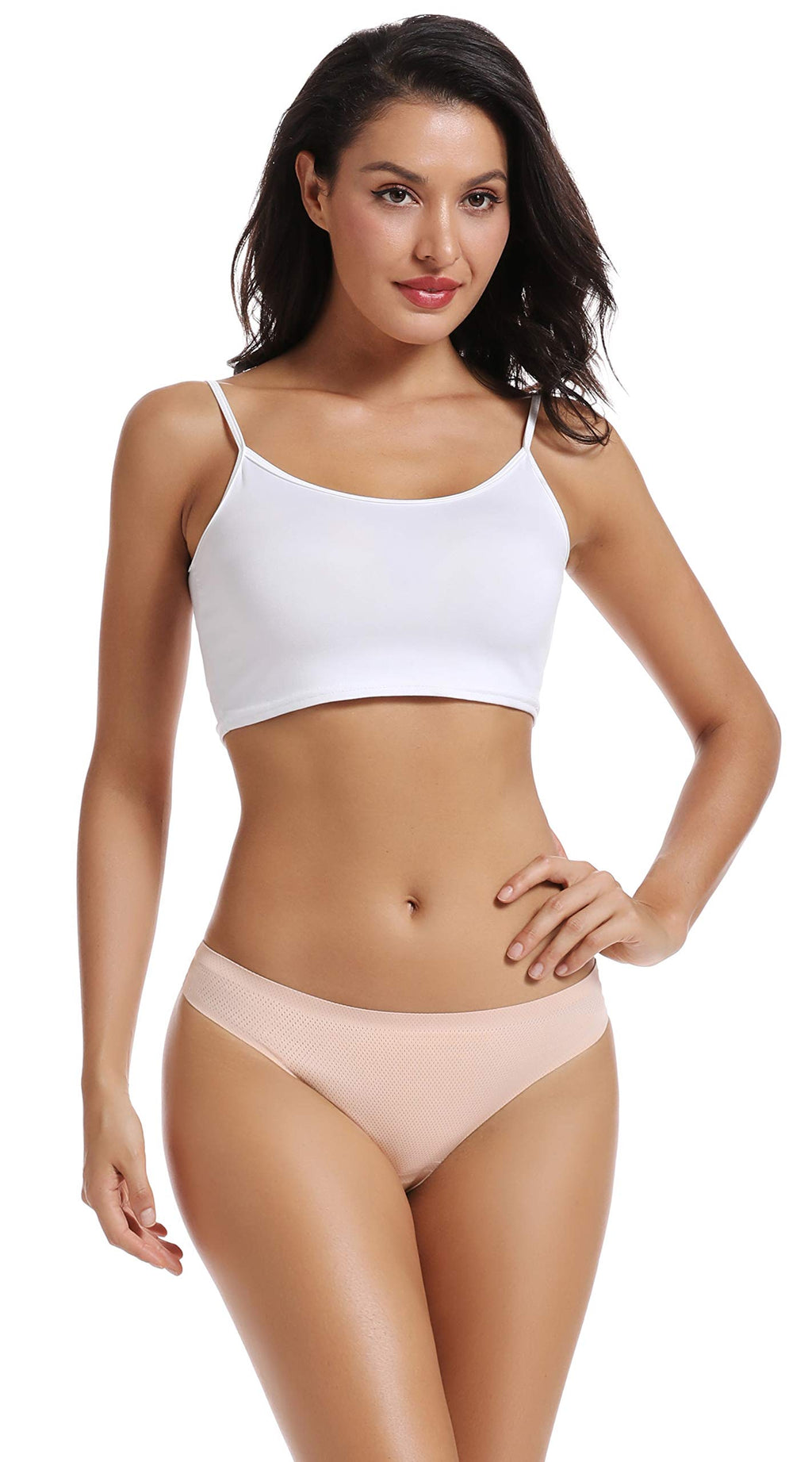 Voenxe Seamless Women Thong Underwear – 5 Pack | No-Show, Breathable Mesh Panties, Soft Low Rise Cut for Sports & Everyday Wear
