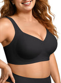 OEAK Womens Wireless Jelly Bras Plus Size Support Push Up Comfortable Bra | no underwire,full coverage,for large breast,minimizer bra,seamless,tshirt bras,everyday bra