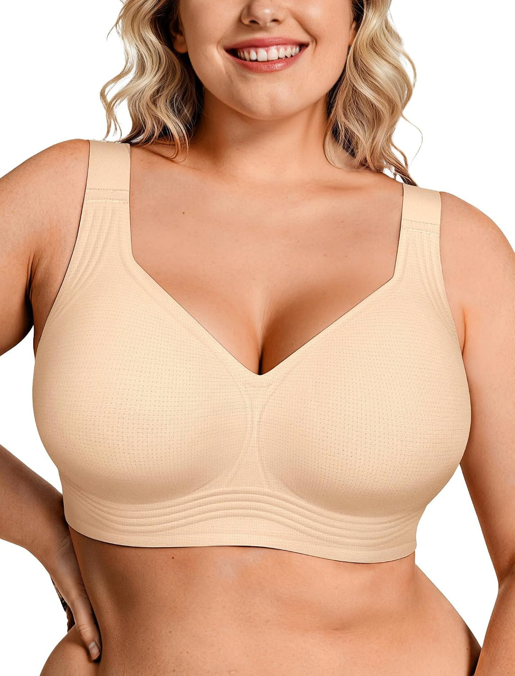 OEAK Womens Wireless Jelly Bras Plus Size Support Push Up Comfortable Bra | no underwire,full coverage,for large breast,minimizer bra,seamless,tshirt bras,everyday bra