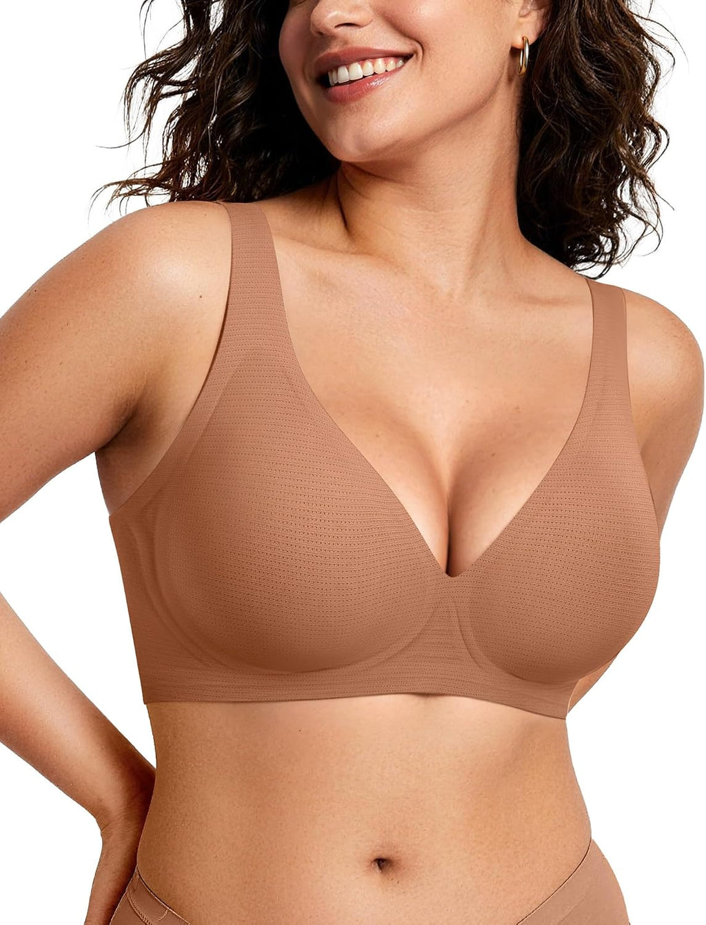 OEAK Womens Jelly Bras Wireless Deep V Bralette Comfy Push Up Tshirt Bras | Comfortable,support and lift,no underwire,bralettes,plunge,full coverage,invisible,balconette,minimizer,no show,soft